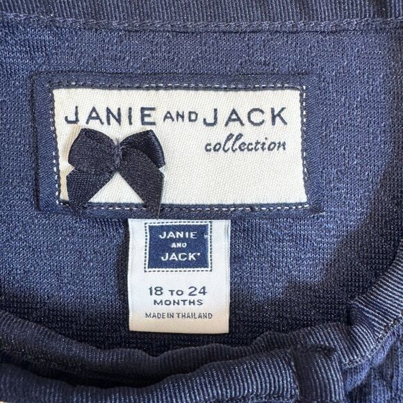 Janie and Jack Kids 18-24M Navy Quilted Knit Jacket Gold Button Dressy - Picture 4 of 9